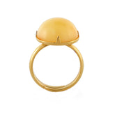 Milky Amber Round Adjustable Ring - Amber Alex Jewelry